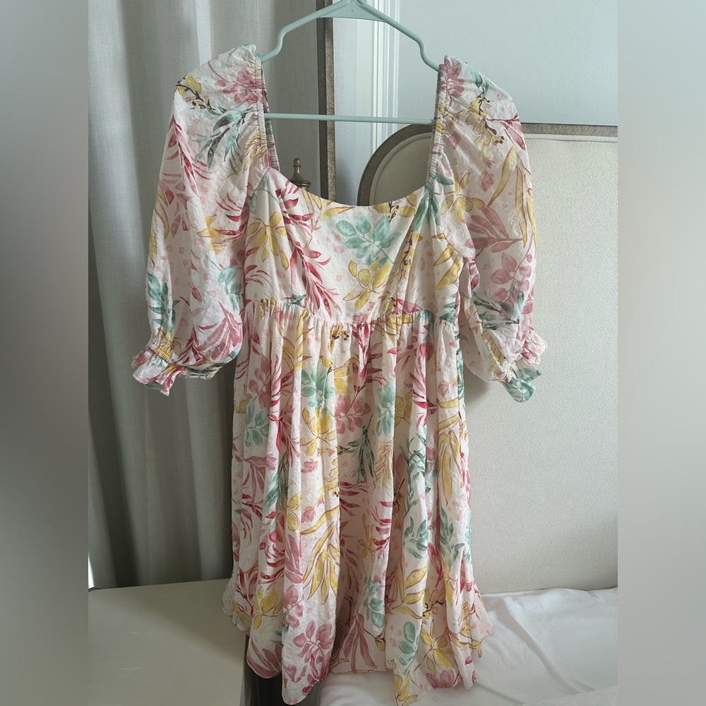 Floral Puff Sleeve Dress - By Together